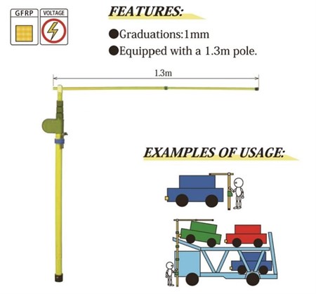 Measuring pole 8m for vehicles